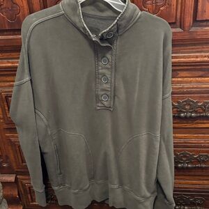 Women's Olive Button-Up Top
